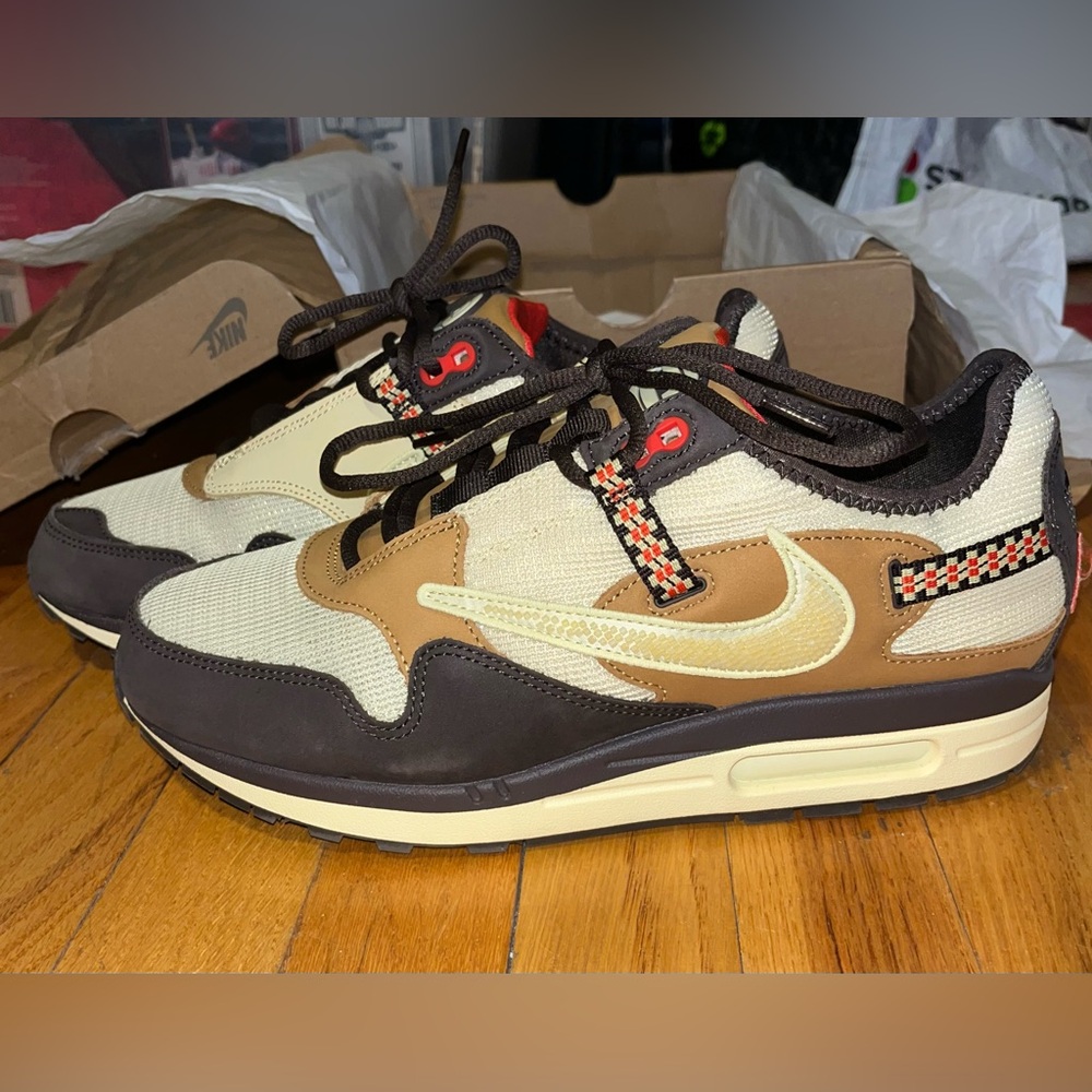 Men’s Nike Air Max 1 x Travis Scott Cactus Jack Baroque Brown Size 9 DO9392-200 - Picture 5 of 15